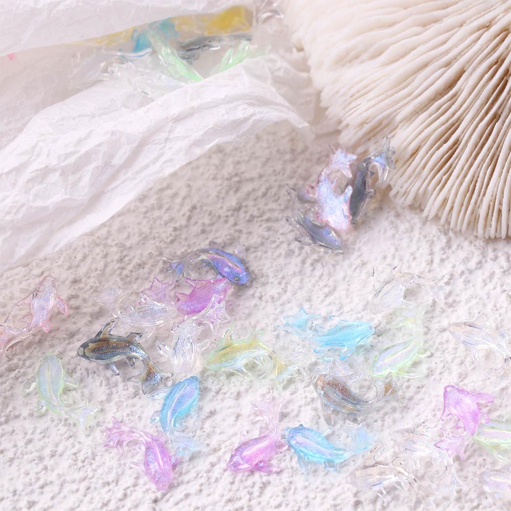 Zlaté rybky Pryskyřice Figurky Řemeslné Zlaté rybky Umělecká dekorace Zlatá rybka Kamínky na nehty DIY Scrapbook