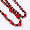 Personality trend retro ethnic style geometric wood plastic beaded multi-layer stacked necklace casual simple woman