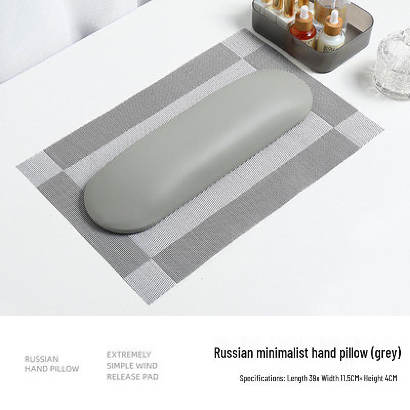 High-End Minimalist Russian Style Manicure Hand Rest Pad Set - Black, White, Gray Leather