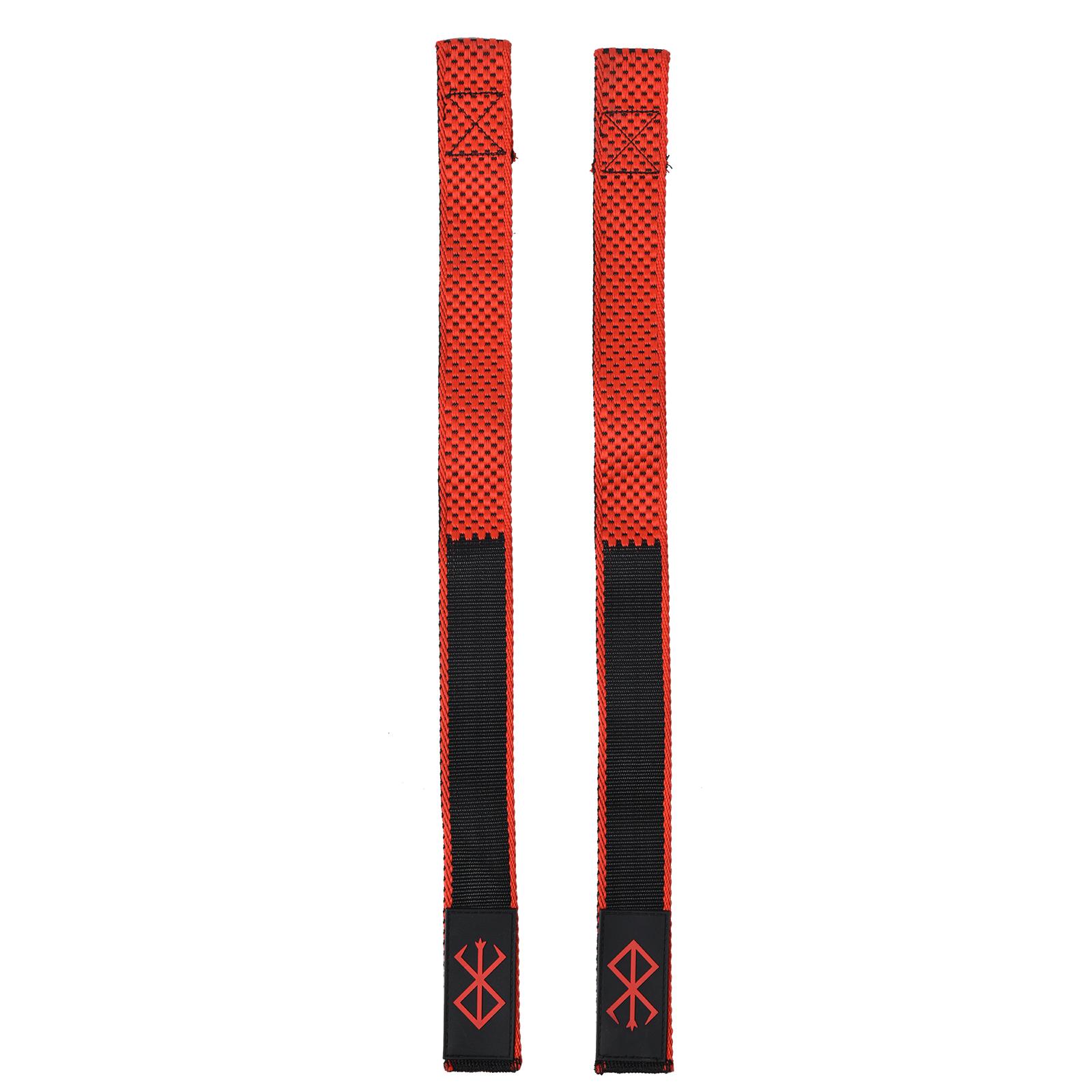 Custom Logo Lifting Wrist Straps for Weightlifting, Bodybuilding, Powerlifting, Strength Training, Deadlifts красный