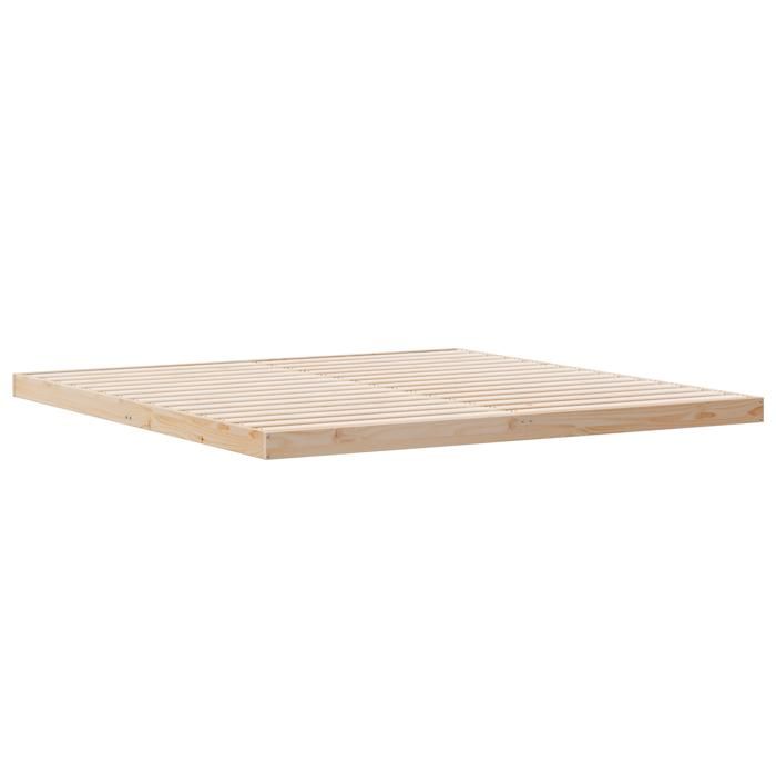 Lit de sol vidaXL Blanc 200x210 cm en bois massif de pin 869744