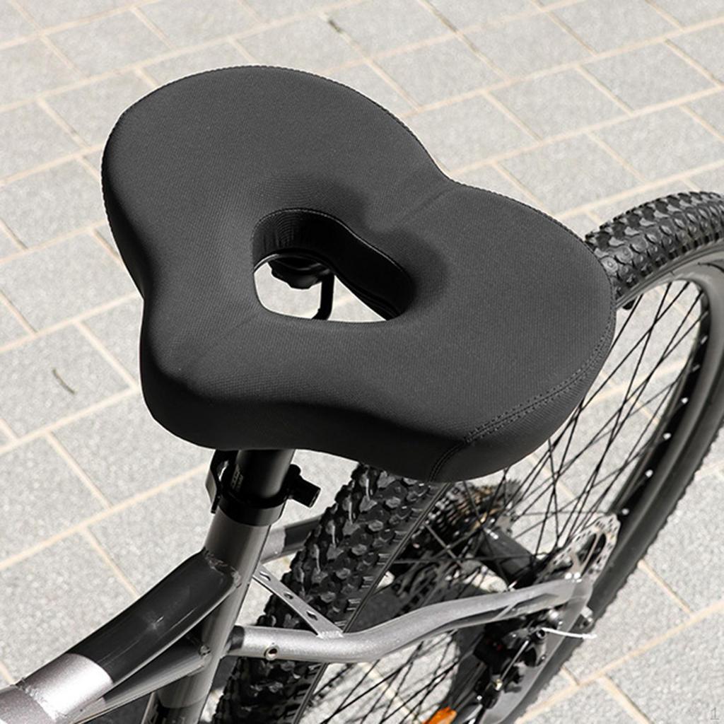 Bike Seat Cushion Saddle Wear Resistant Replacement 34cm Shock Absorption Wide for