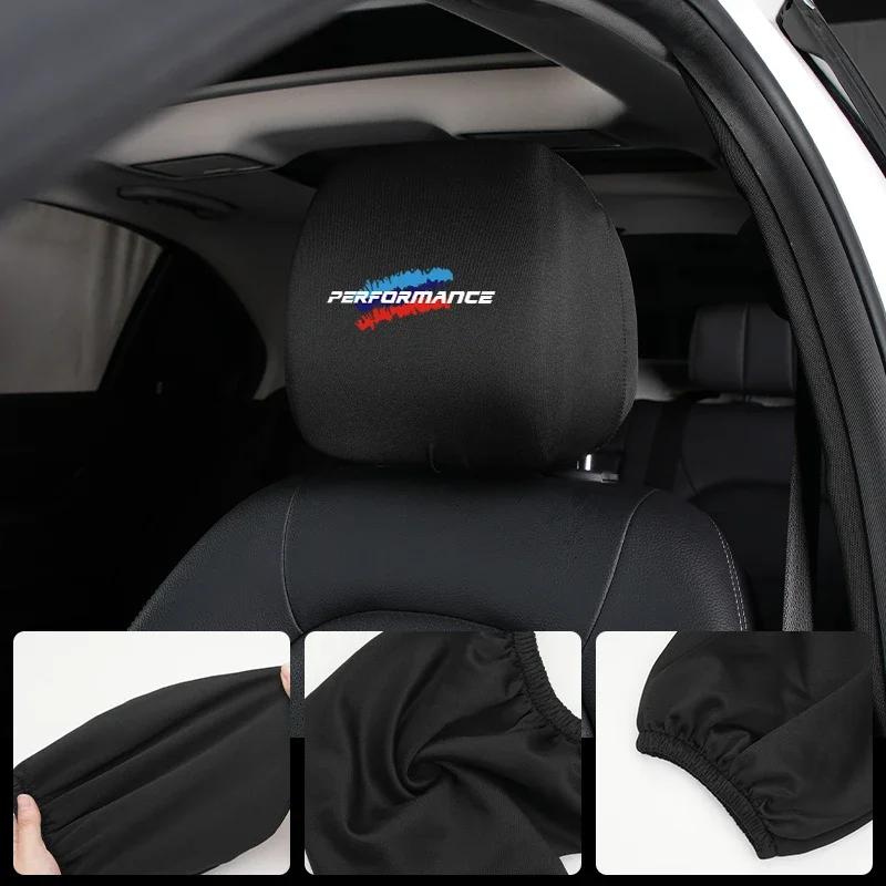 New Car Seat Headrest Cover Taxi Advertising Dust Head Cover Interior Accessories For BMW Performance X1 X3 X5 E39 E46 E90