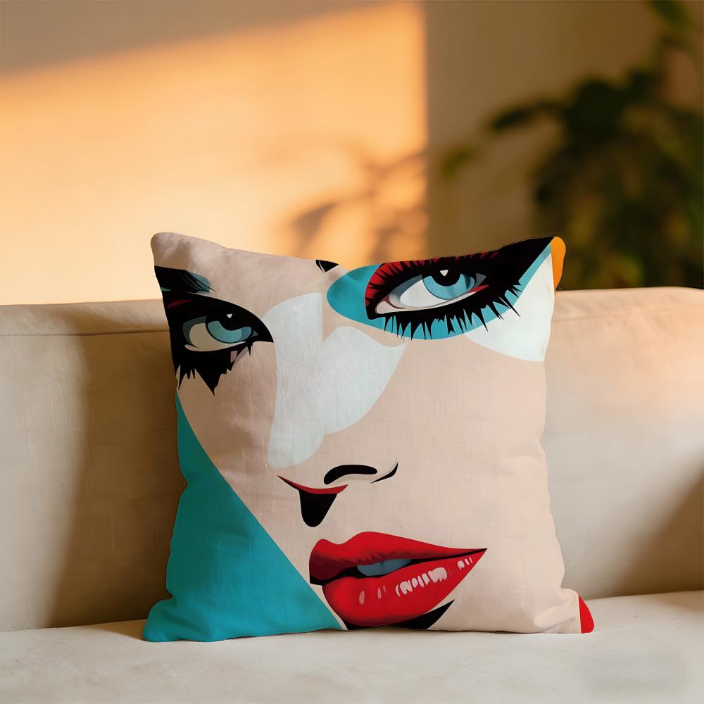 Stile Pop Ragazza Moderna Creatività Moda Copricuscino Velluto Accogliente Cuscino da Lancio Morbido Caldo per Divano Letto