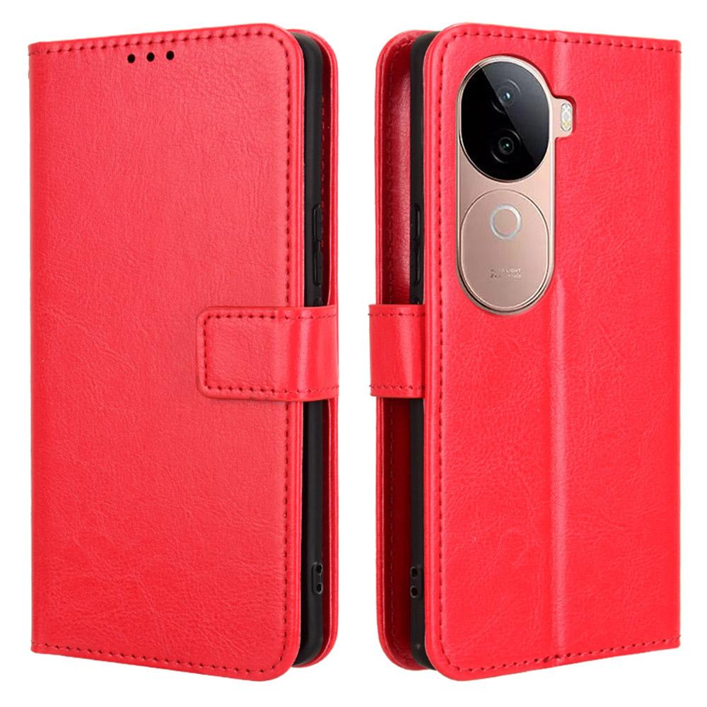 For vivo V40e 5G/iQOO Z9s 5G Case Crazy Horse Texture PU Leather Phone Wallet Cover