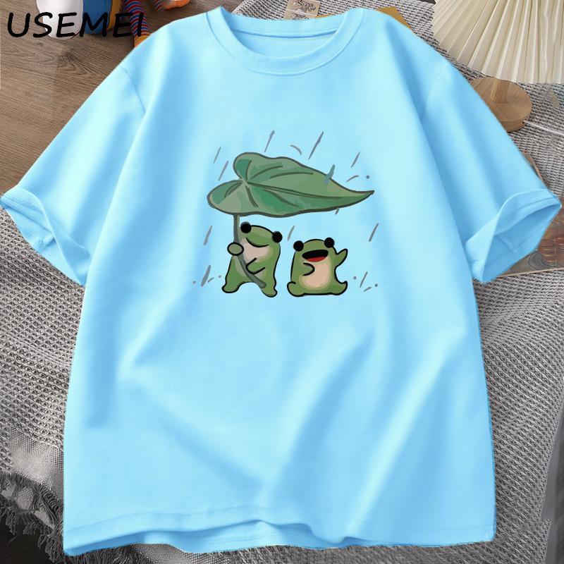 

Frog Cute T Shirt Funny Frogs Rain Love Tshirt Unisex Women RoUnisexce Tshirt Casual Cotton Short Sleeve T Shirts Streetwear L