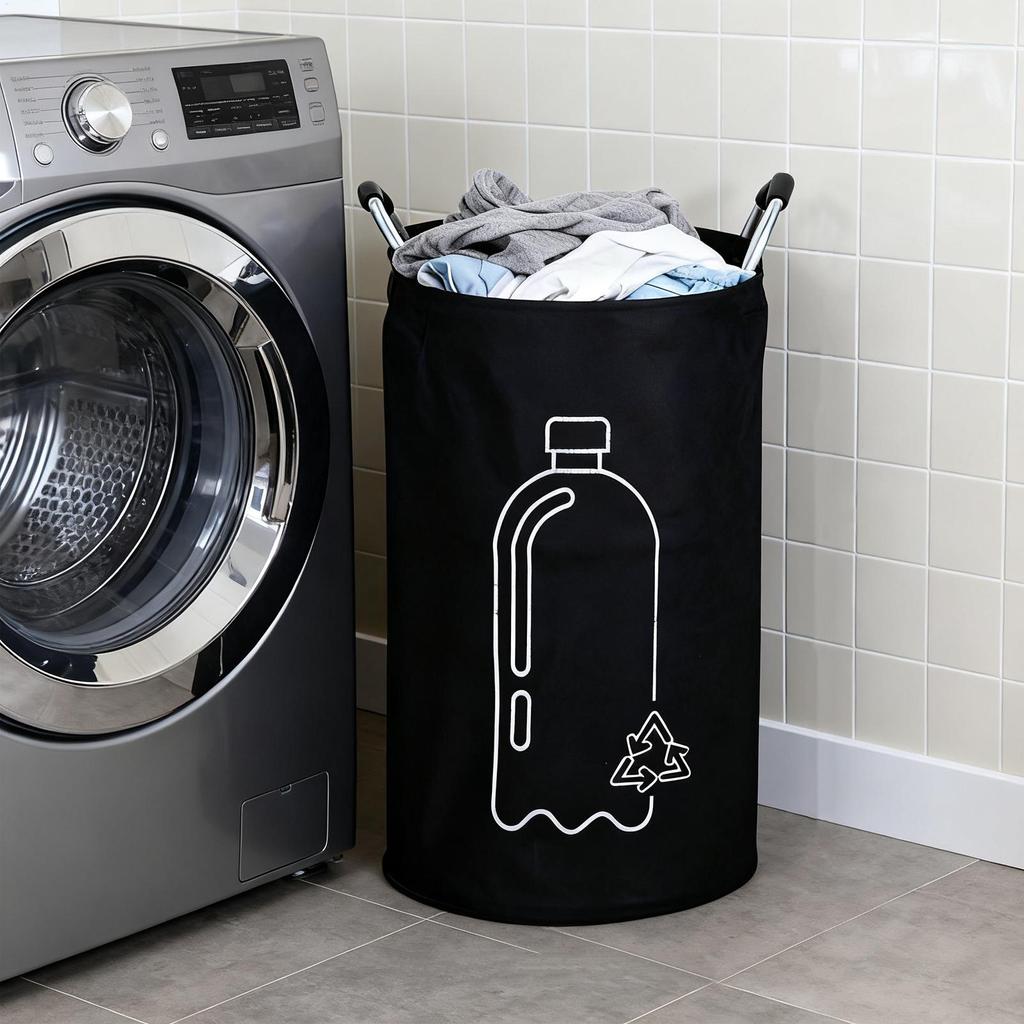 Bottle Storage Bag 82L Recycling Bin With Aluminum Handle Laundry Basket Foldable Trash Can For Bathroom Dorm Kitchen Home