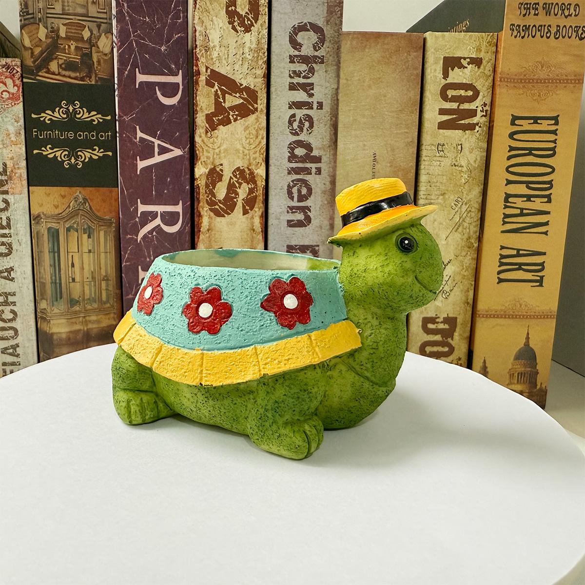 

1Pc Resin Small Animal Flower Pot, Cute Turtle Succulent Plant Pot, Decorative Turtle Flower Pot Container