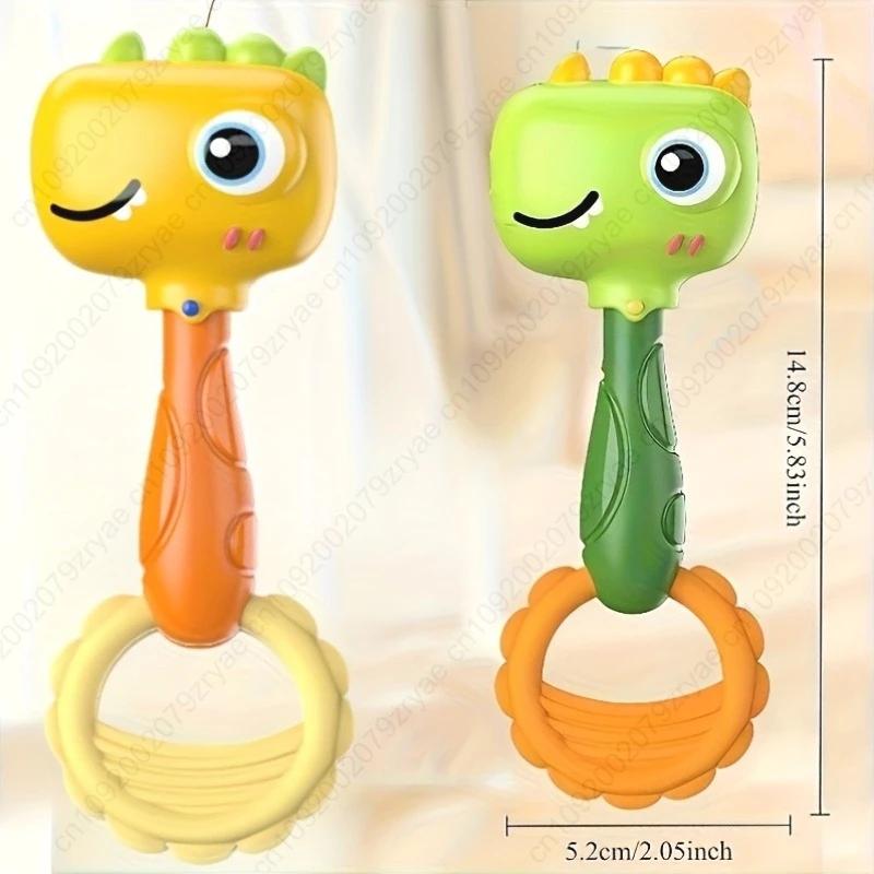 Non-Toxic Baby Shake Rattle Learning Toy With Easy Grip Handle Plastic Auditory Visual Development Fine Motor Skill Toy