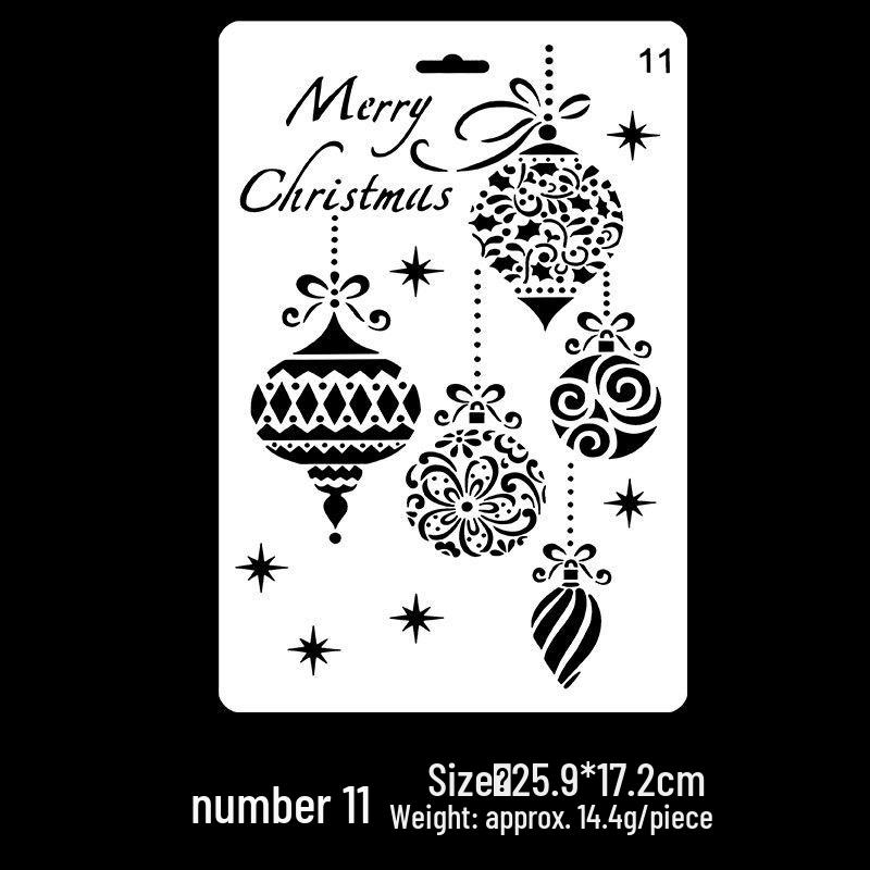 

12Pcs Christmas Drawing Stencils - Hollow Templates for Album & Craft Projects