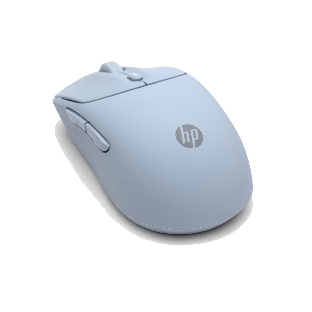 HP 400 Silent Wireless Mouse Bluetooth USB Dongle Sensor up to 6000 Silicone Battery Life up to 24 Ambidextrous Design Blue 2.4GHz Connection,