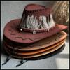 White Fang Cowboy Hat with and CZA347 Feathers, Outdoor, Casual, Stylish, Men's Women's, (Orange)