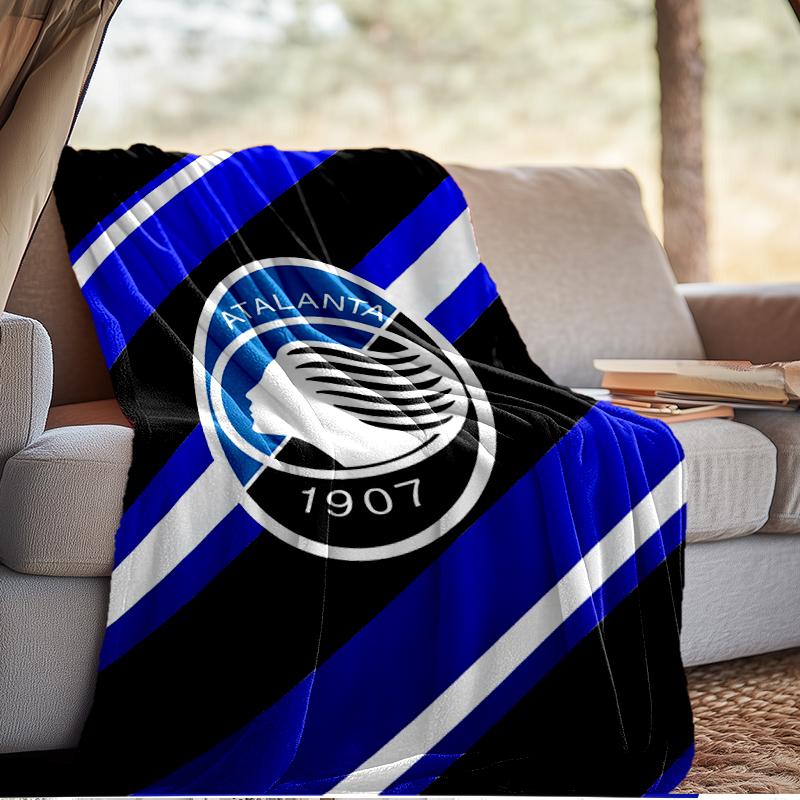 Coperta da Calcio Atalanta Leggera Ideale per il Letto Perfetta per Viaggi, Campeggio, Soggiorni, Uffici, Divani, Regalo di Natale per tifosi