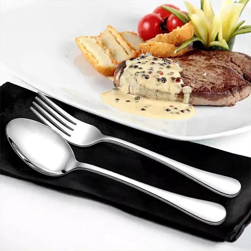 Juego de Cubiertos Elegante Europeo de Acero Inoxidable, Juego de Cucharas y Tenedores