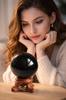 Natural Obsidian Sphere Crystal Ball Ornament - A popular item for warding off evil, bringing good fortune, and purification. A natural stone power st