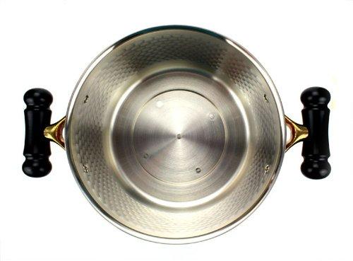 Shinko Metal Copper 22cm Antique Hammered Deep Pot, Induction Cookware, IH-103