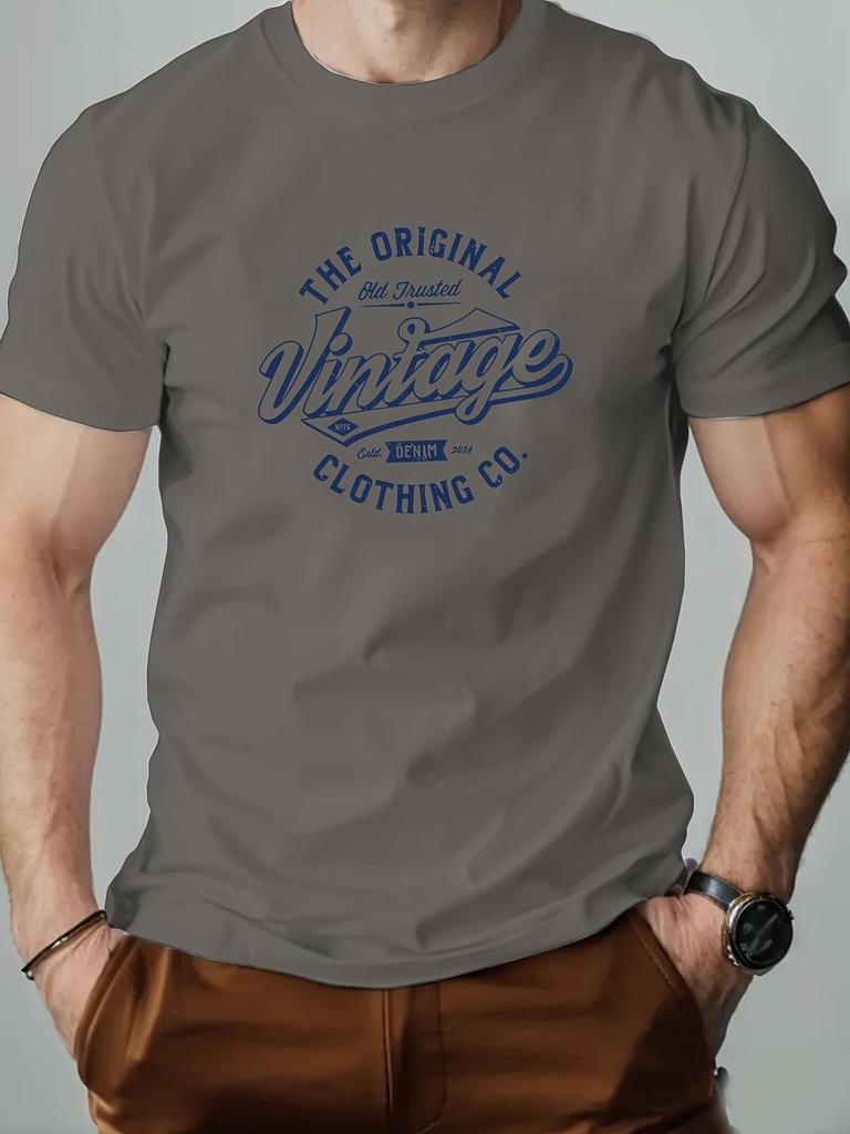 Men's Summer 100 Cotton Fashionable Casual Sports Loose Oversized Creative Letter Printed Round Neck Short Sleeved T-shirt Top