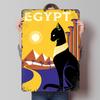 Ägypten Katze Reise Gedrucktes Poster Benutzerdefinierte Wandkunst Retro Vintage Metallblechschilder zur Dekoration Zu Hause Dekorationsartikel Kaffeebar