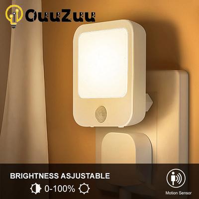 Sensore di movimento per luce notturna con luce a LED Lampade con spina UE/USA Lampada da notte senza fili per bambini per camera da letto sul comodino