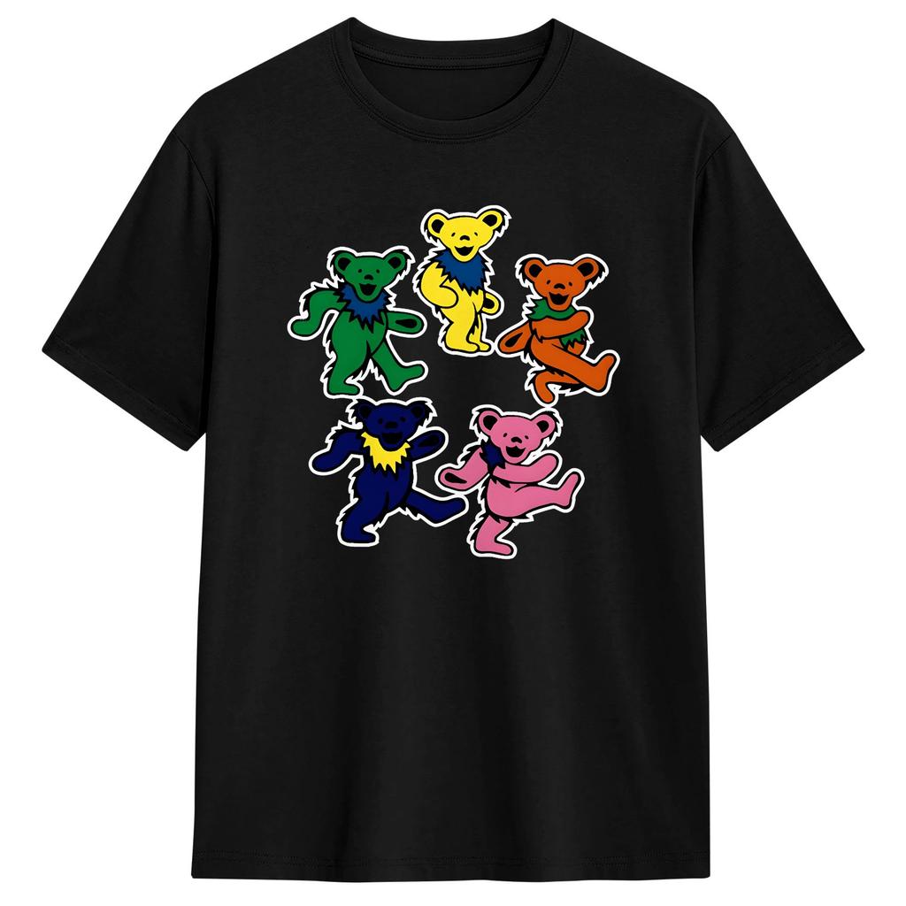 Harajuku T Shirt Summer Vintage Gratefuls Deads Bears Circle Fashion T Shirts Cotton Tee Shirt Unisex Y2K Classic Short Sleeve Tees