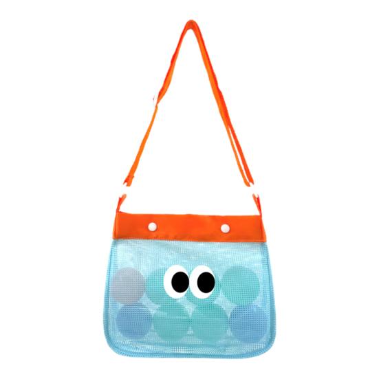 

Цветная сетчатая пляжная сумка с застежкой-молнией, большая вместительная сумка для морских ракушек, сумка для хранения пляжных игрушек с регулируемыми плечевыми ремнями синий
