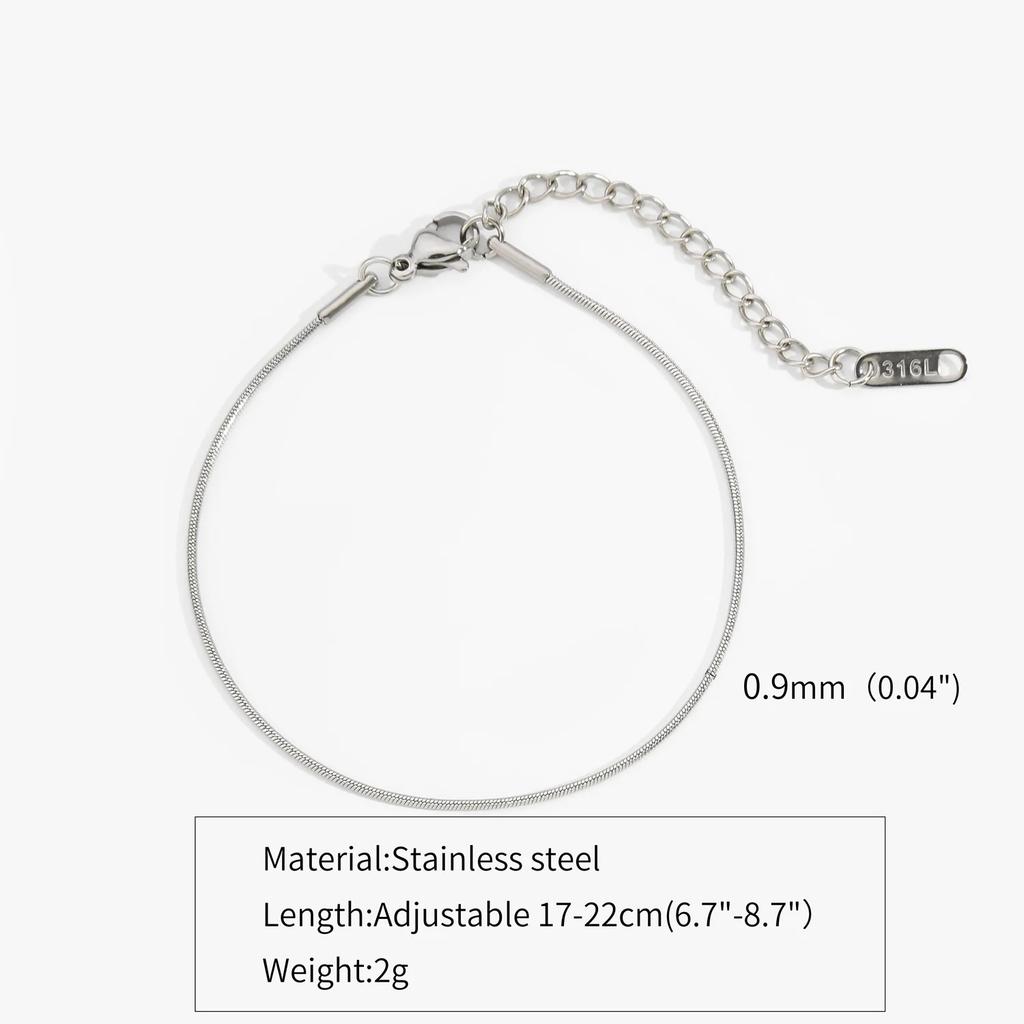 Thin Stainless Steel Snake Chain Bracelet Simple Gold Color Titanium Steel Women Bracelet Fashion Jewelry Trendy Accessories