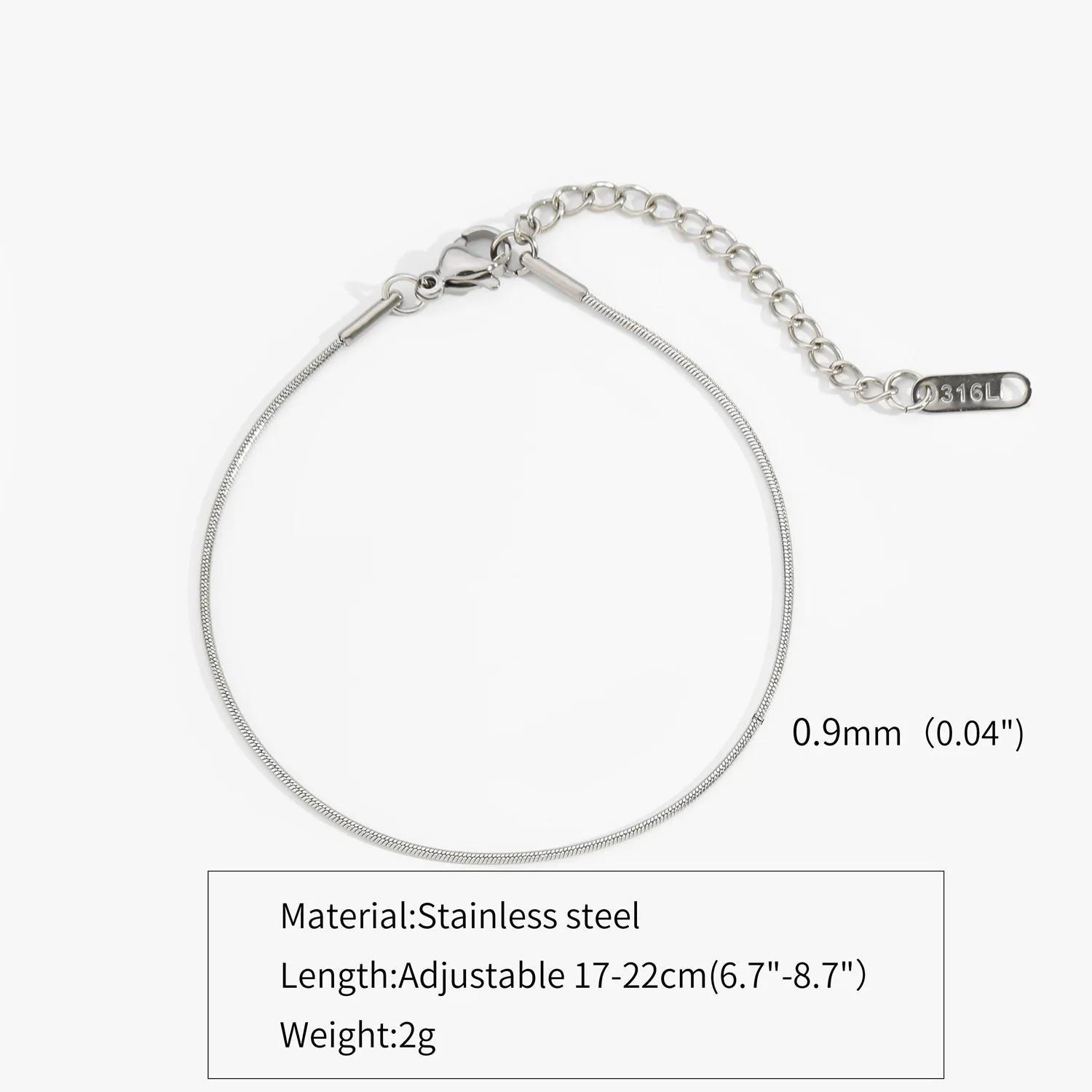 Тонкий браслет-цепочка  Змея  из нержавеющей стали, простой, золотистого цвета, титановая сталь, женский браслет, модные украшения, трендовые аксессуары