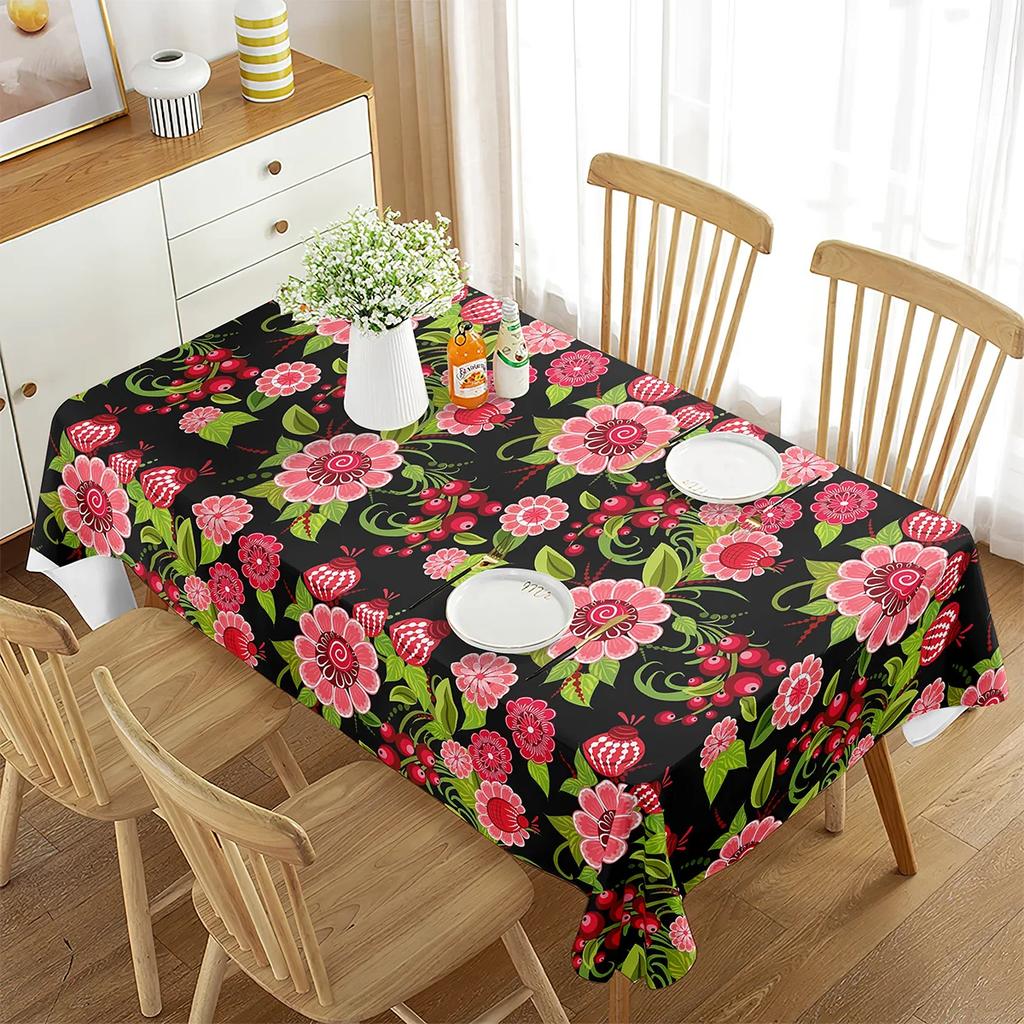 Blumen-Tischdecke Schöne Blumen Rechteckige Tischabdeckung Esszimmer Bankett Küche Outdoor Picknick Hochzeitsdekoration