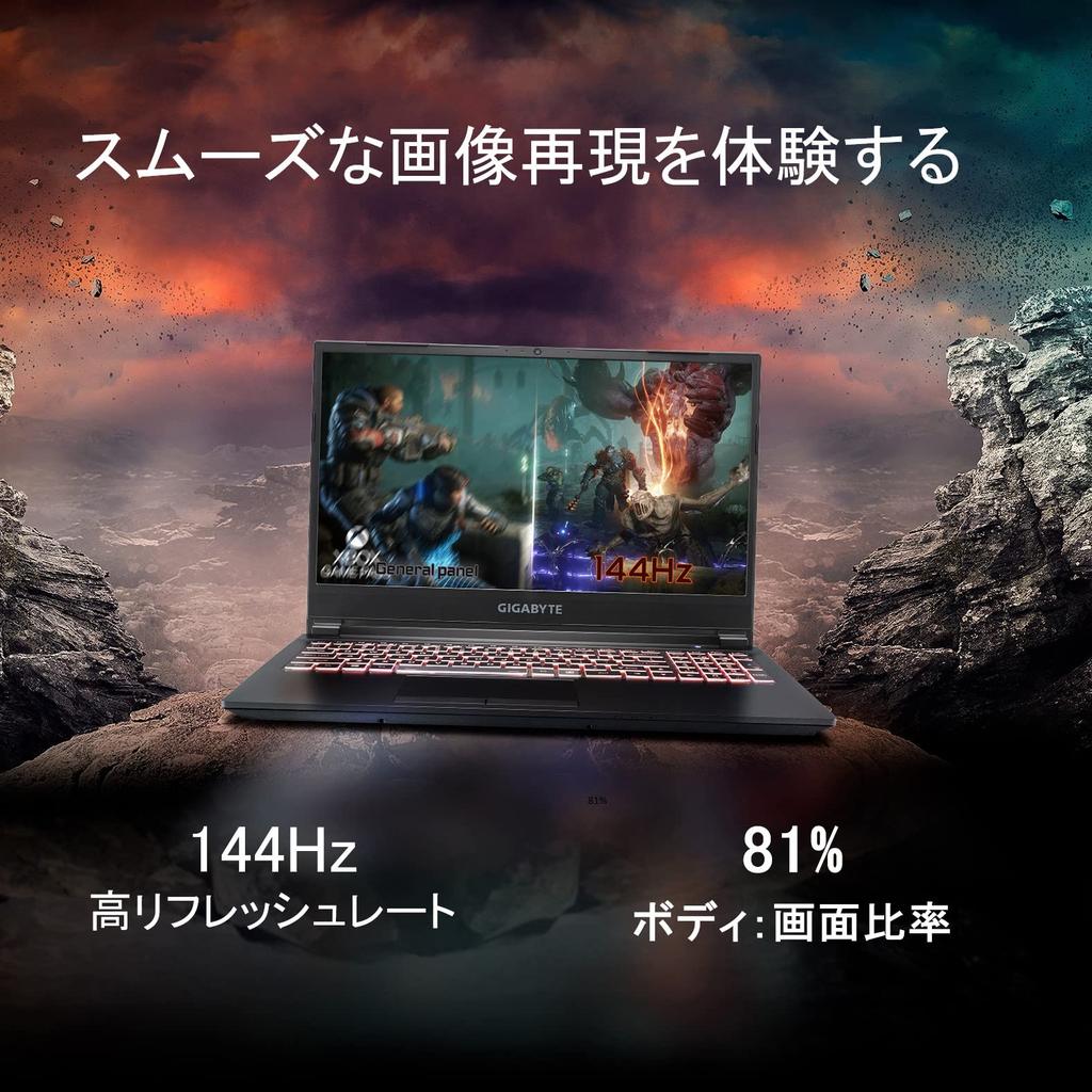 Mit RTX 3050 Ti GIGABYTE G5 Gaming-Laptop Zoll Win11 Home RTX3050 Ti 512G [Ausgestattete GPU] / 15.6 / (144Hz i5-11400H 8G2 SSD)