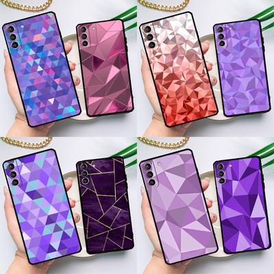 Geometric Abstract Crystal Case For Samsung Galaxy S23 S21 S22 Ultra Plus Note 10 20 S8 S9 S10 Plus S20 FE Cover Case