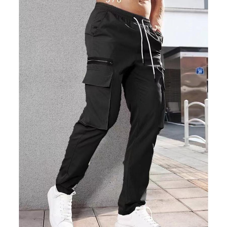 Herrenhose, einfarbig, mit mehreren Taschen, gerade, lässige Cargohose für den täglichen Gebrauch, Herrenhose, taktische Hose, Joggerhose