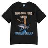 Italienisches Brainrot Tralalero Tralala Tung Tung Sahur lustiges bedrucktes Kinder-Kurzarm-T-Shirt geeignet für den Sommer