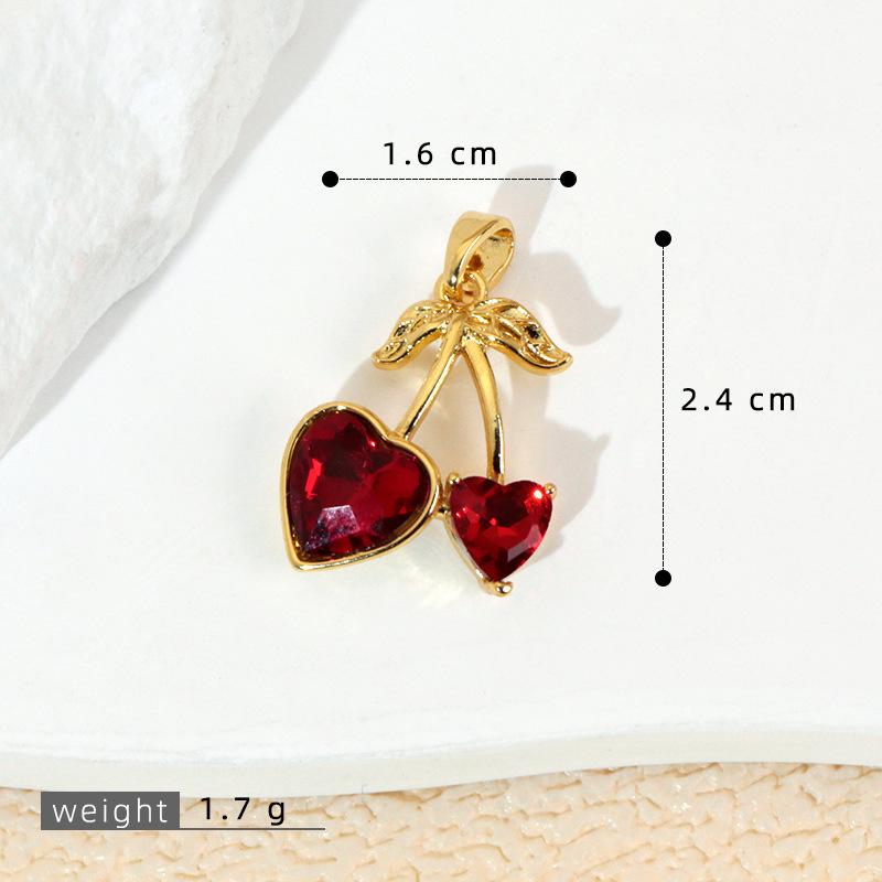 Cherry Pendant Necklace & DIY Earrings Set