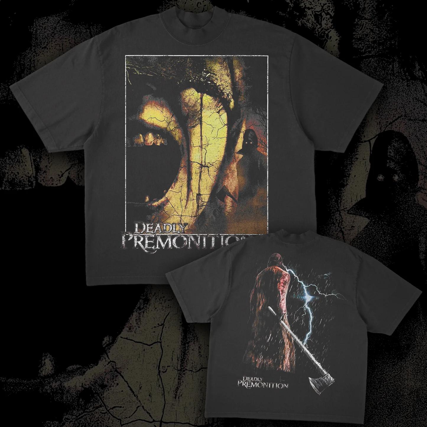 Fatal Premonition Printed Pattern Short Sleeved Shirt Mens and Womens Summer Pure Cotton Comfortable Loose Fashion Tshirt Top S