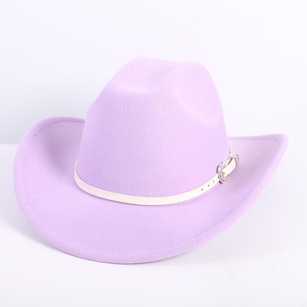 Beliebte europäische und amerikanische Mode OL-Stil einfarbiger Cowboyhut Herren und Damen High-End Zylinder Jazzhut Filzhut