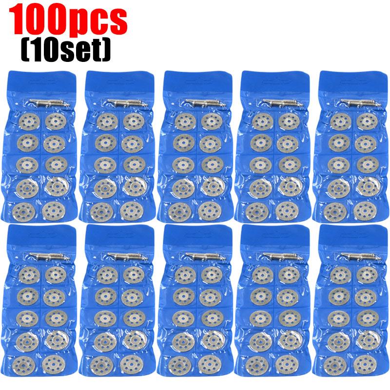 22mm Diamond Cutting Wheel Disc Set Grinding Circular Saw Blade Metal Cut Off Abrasive Tools for Dremel Rotary Tool with Mandrel
