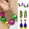 Mardi Gras Hoop Earring Feather Long Earring New Tassel Earring  Women