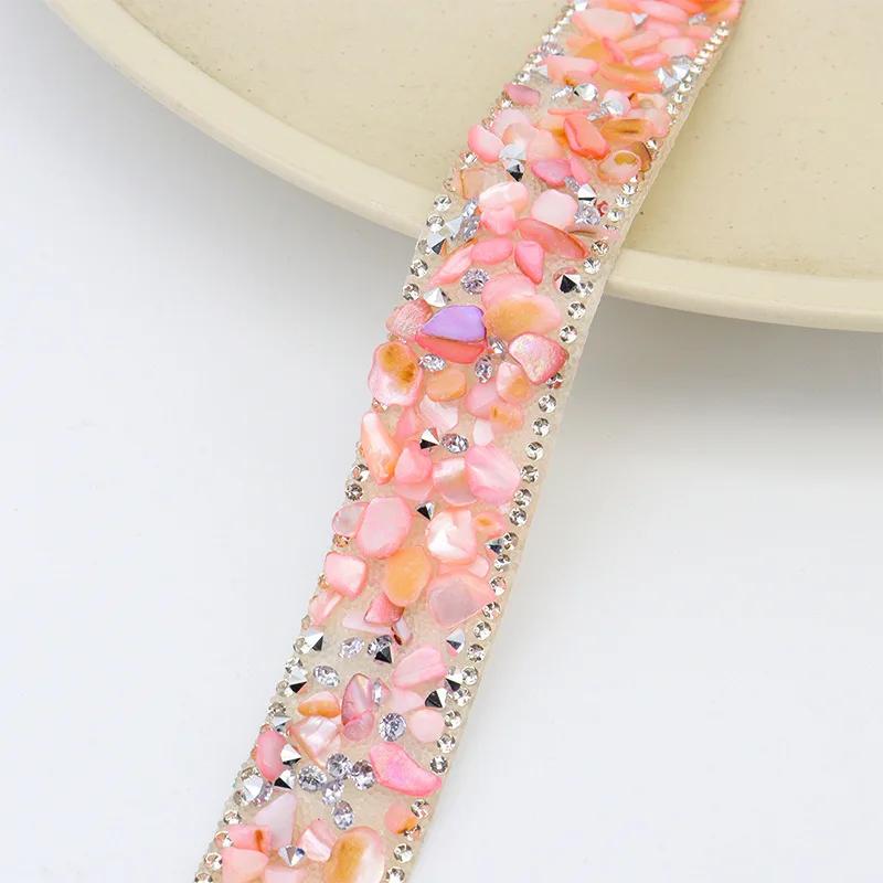 1yard/roll Self-Adhesive Rhinestone Trim Tape 2cm Wide Colorful Crystal Decor for Bridal Dress/Phone DIY Craft Sewing Accessory
