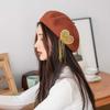 Neue Liebe Quasten Baskenmütze Koreanische Warme Mütze für Damen Retro Wollmalermütze Vielseitige Baskenmütze