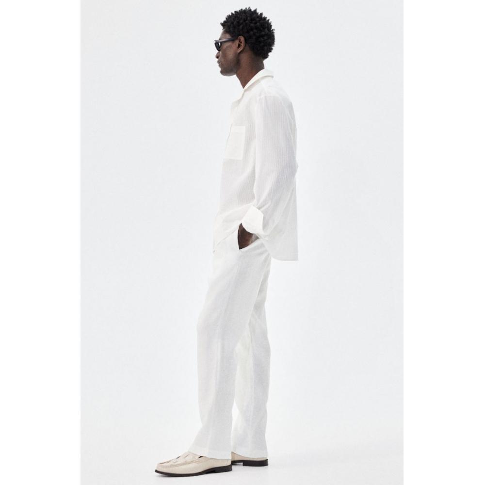 H M Linen Pants Regular Fit wHite