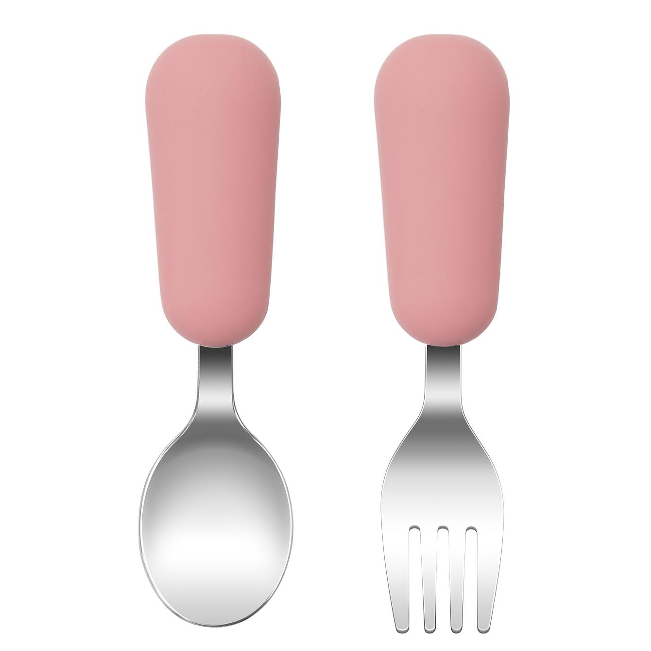 

Color Kids 2PCS Stainless Steel Fork Spoon Baby Feeding Set Eco Friendly Toddler Utensil BPA Free Kids Dinnerware Baby Stuff