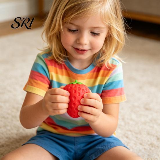 Strawberry Anti-stress Toy 1/2/3Pcs Simulated Squeeze Stress Relief Fake Fruit Fidget Anxiety Reduction Soft Stretchy Sensory Ball Relaxation