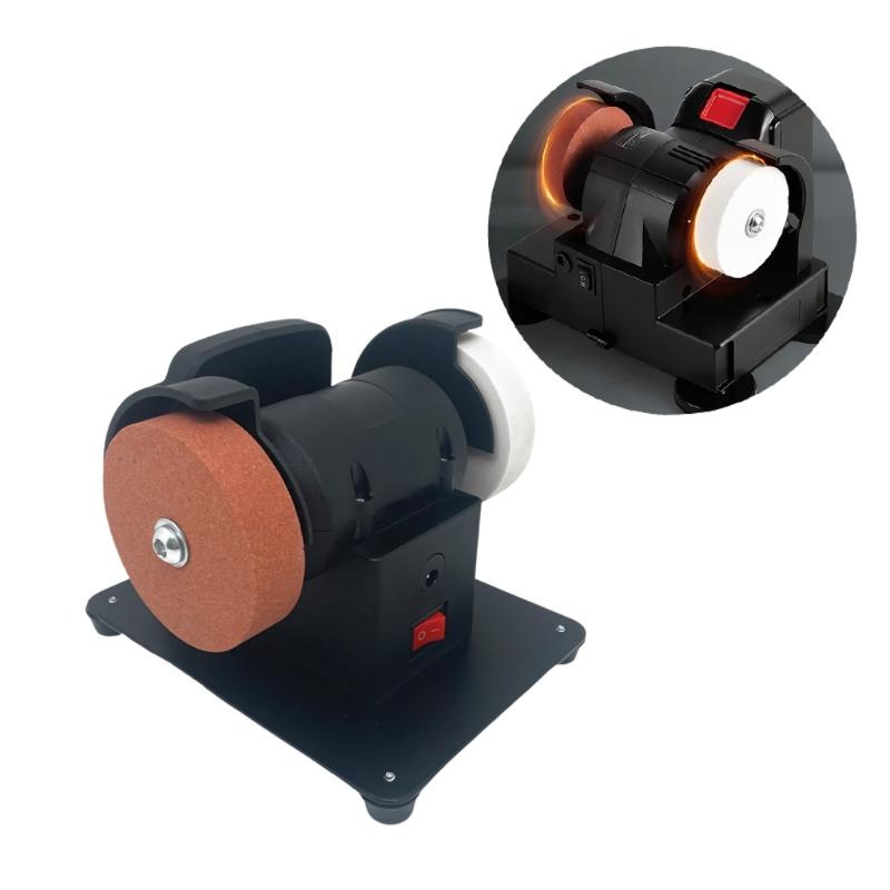 Double Wheel Mini Grinder 100/120 Mesh Wheel 21V 60W Cordless Sharpening Tool Crafting Tool Sharpening Polishing Project