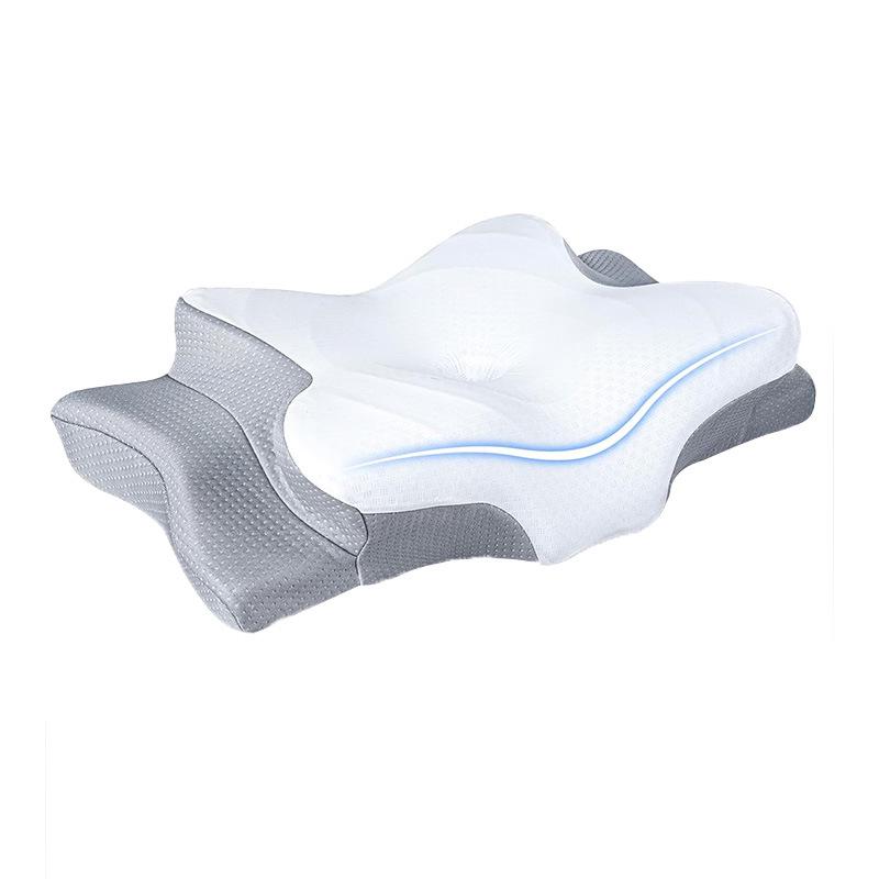 Butterfly-Shaped Memory Foam Pillow for Cervical Spine Support and Hotel Sleep Comfort