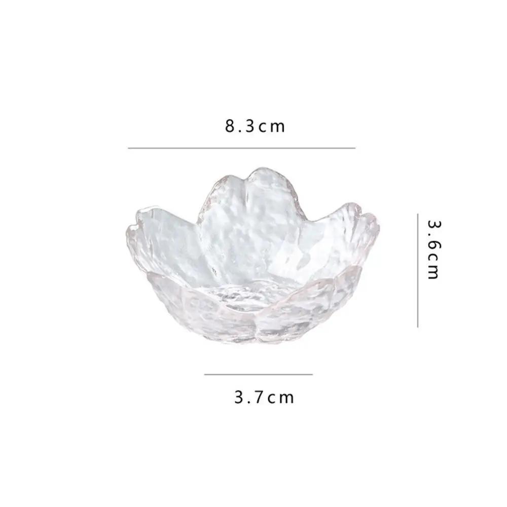 Creative Gold Inlay Glass Sakura Disc Japanese Small Sauce Bowl Nordic Style Flower Candle Holder Wedding Table