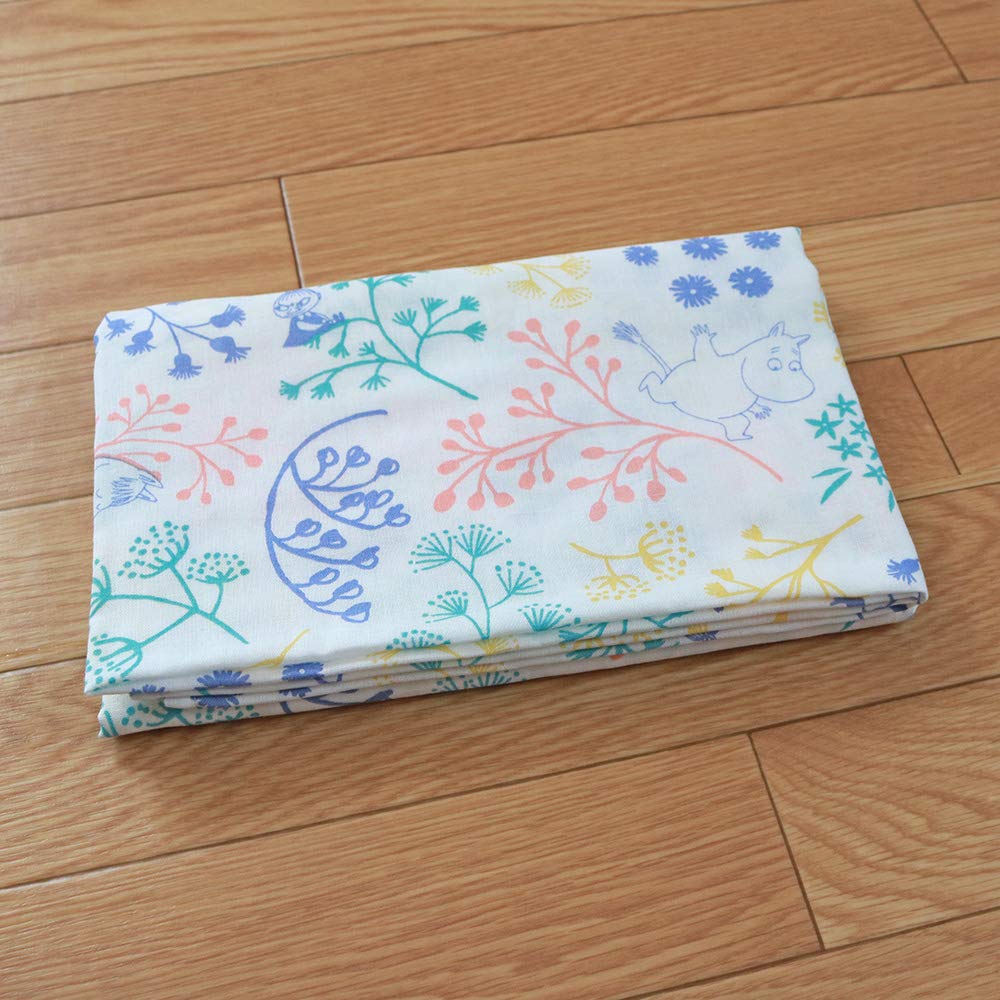 Moomin Multi-Gauze Blanket, Made In Japan, Double-Ply Gauze, Swaddle, Nursing Cover, Lap Blanket, 100x100cm (White)
