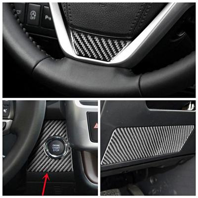 Koolstofvezel Auto Startknop Stuurwiel Cover Sierstrips Stickers Voor Toyota Highlander Auto Styling Interieur