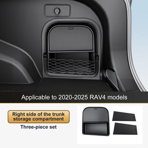 Para Toyota RAV4 2020-2025 Caja de Almacenamiento Lado Derecho Bandeja Organizadora ABS Negra con Almohadilla Suave Accesorios de Interior de Coche Protección