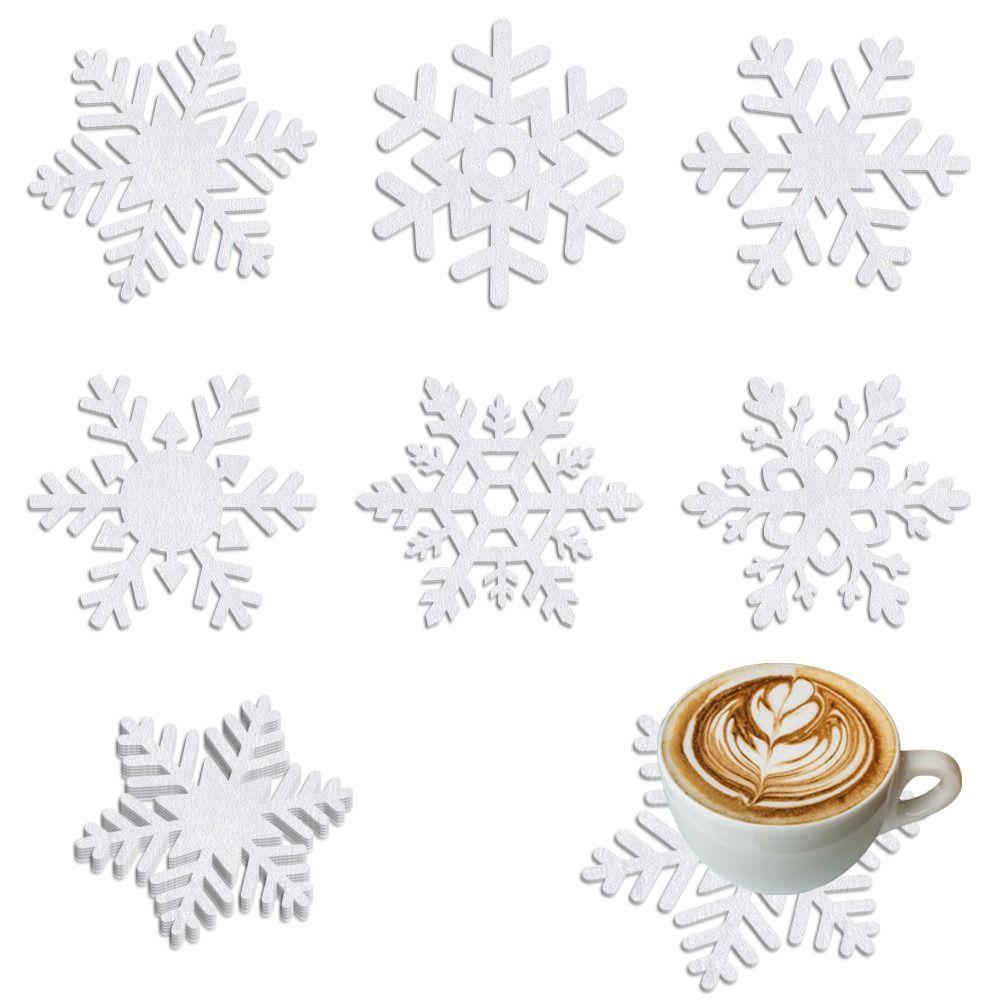

18pcs Non-woven Christmas Snowflake Coasters Merry Christmas Decoration Hotel Restaurant Supplies