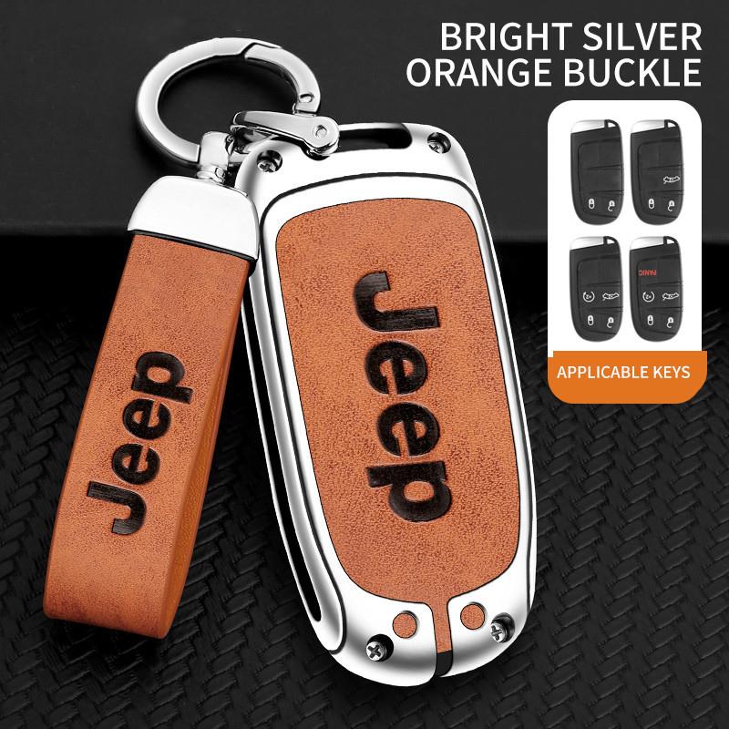 Dla Jeepa Stop Cynkowy Skórzany Pokrowiec na Kluczyk Samochodowy Etui Brelok dla Jeep Renegade Compass Cherokee Grand dla Chrysler 300C Wrangler Samochód Klimatyzacja